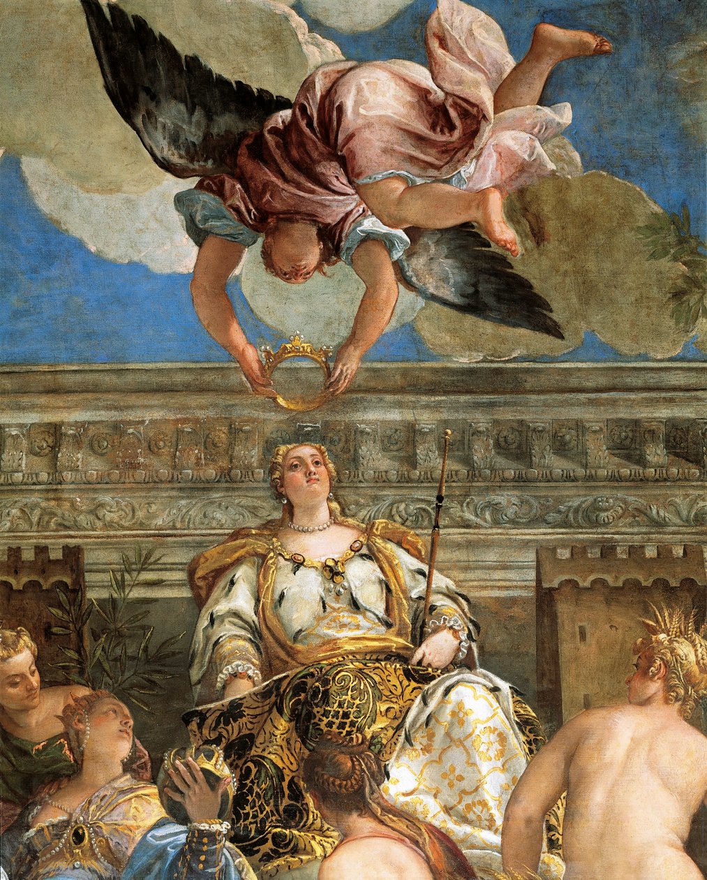 Venedik'in Apotheosis'i, Paolo Veronese (1528-1588), fresk, detay, Sala del Maggior Consiglio (Büyük Konsey Salonu), Palazzo Ducale, Venedik by (1528 88) Veronese