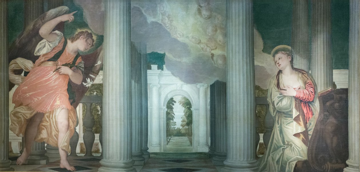 Müjde, 1556 (tuval üzerine yağlıboya) by (1528 88) Veronese