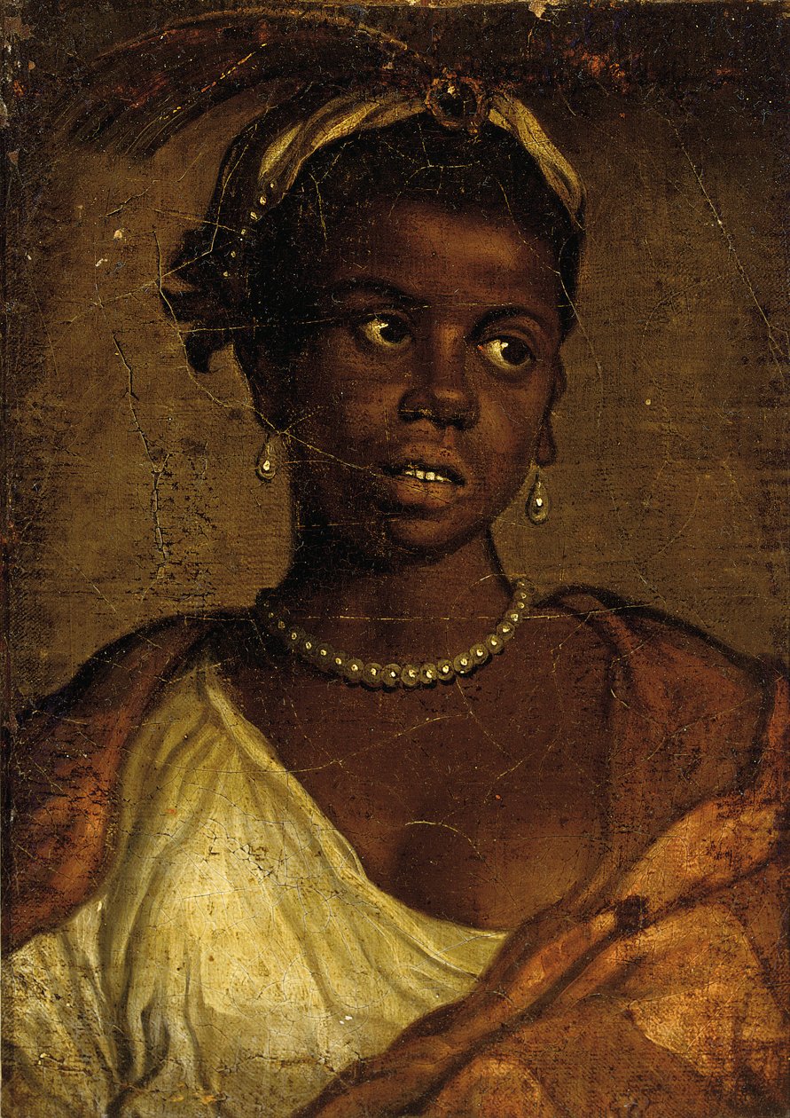 Mağribi bir kadının portresi, büstü boyu (panel üzerine yerleştirilmiş tuval üzerine yağlı boya) by Veronese