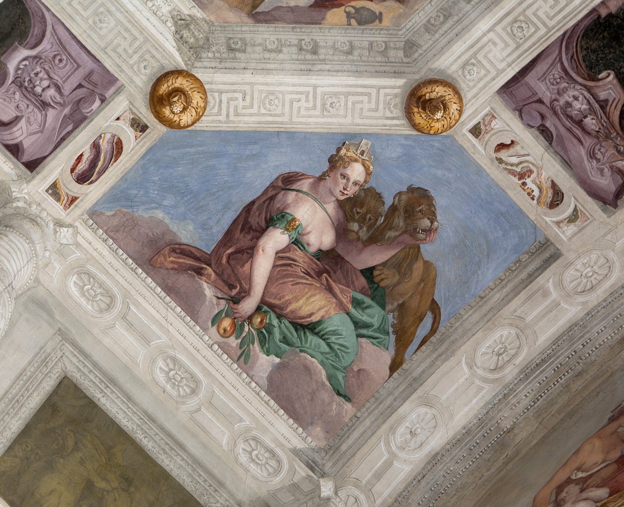 Veronese, fresk, Villa Barbaro, Maser, İtalya olarak bilinen Paolo Caliari by Veronese
