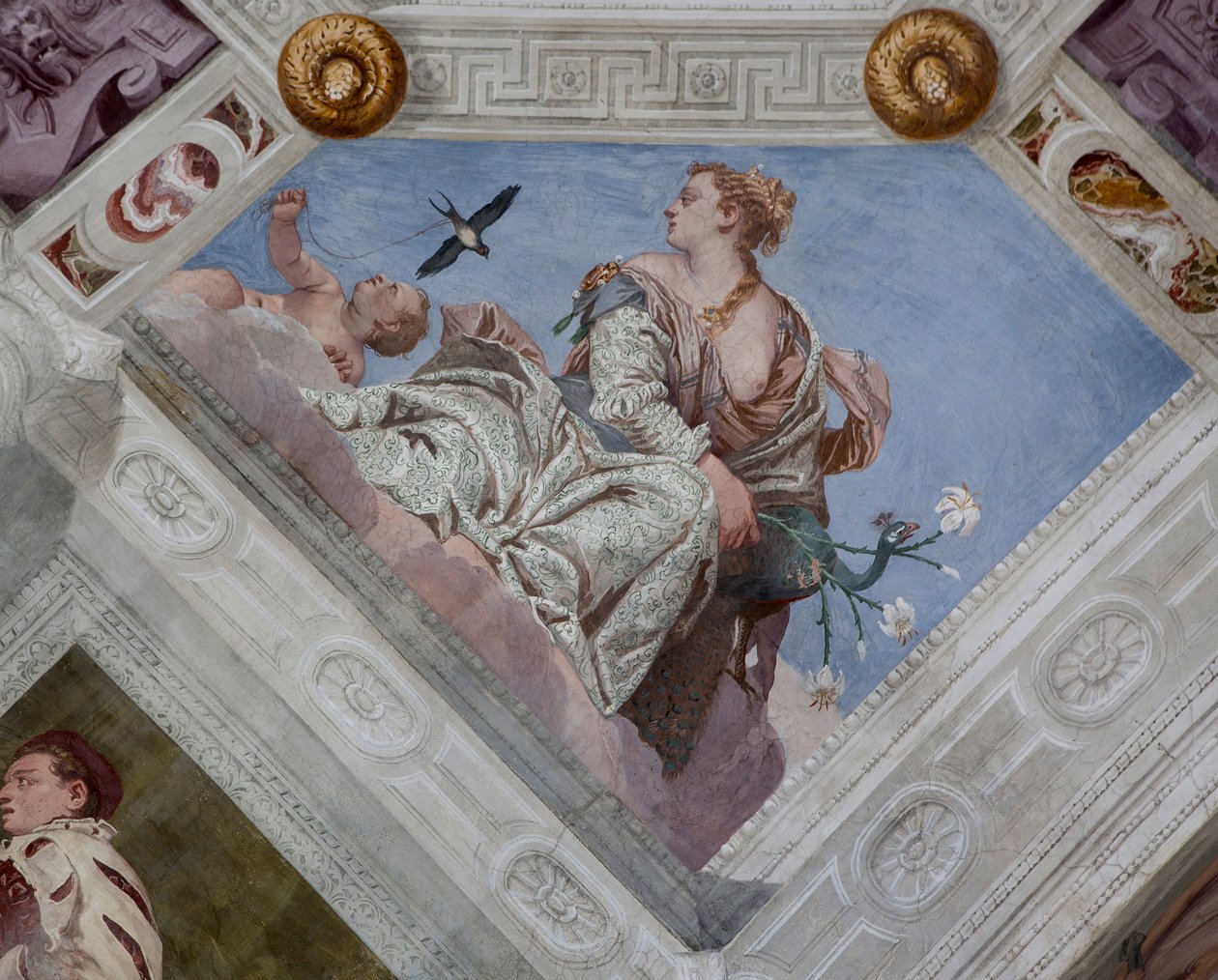 Veronese, fresk, Villa Barbaro, Maser, İtalya olarak bilinen Paolo Caliari by Veronese