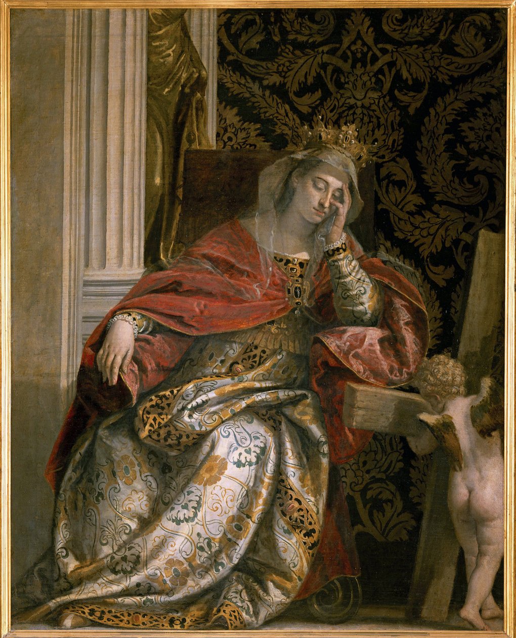 The Dream of Saint Helena (Sainte Helene, 249-330) par Veronese, Paolo (1528-1588). Tuval üzerine yağlı boya, ebat: 166x134, c. 1580, Viale Vaticano