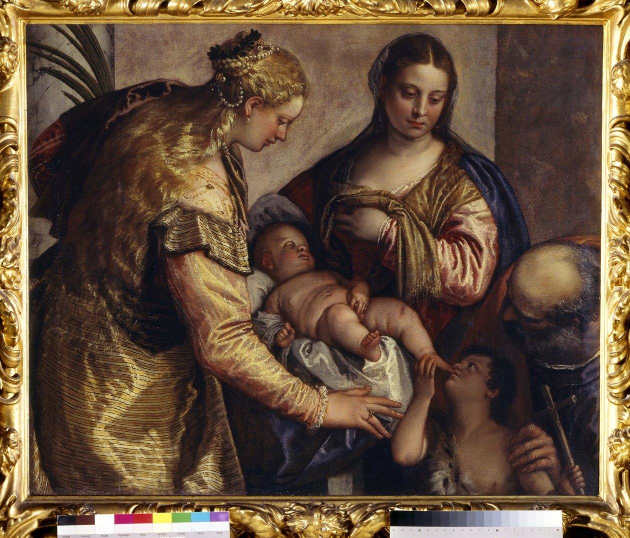 Aziz Barbara ile Kutsal Aile, 1550 dolayları (tuval üzerine yağlıboya) by (1528 88) Veronese