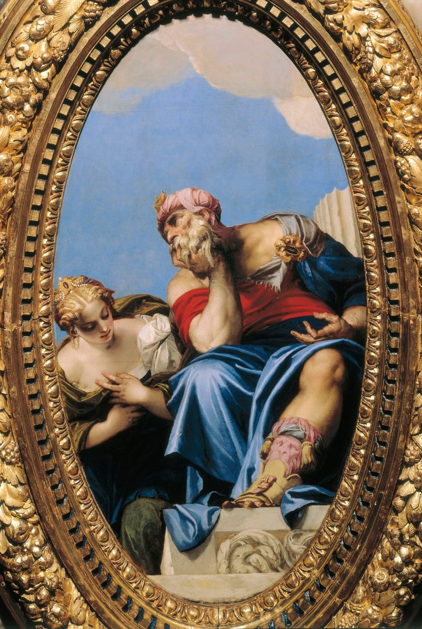 Doğulu yaşlı adam ve genç kadın by Veronese