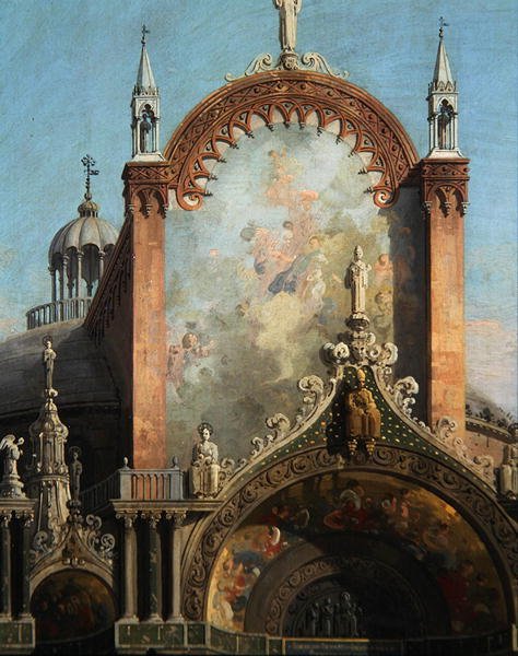 Bir Kilisenin Capriccio detayı (tuval üzerine yağlı boya) by Canaletto