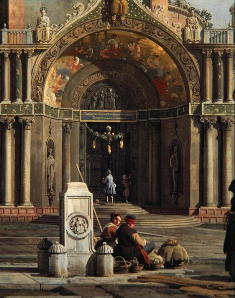 Bir Kilisenin Capriccio detayı (tuval üzerine yağlı boya) by Canaletto