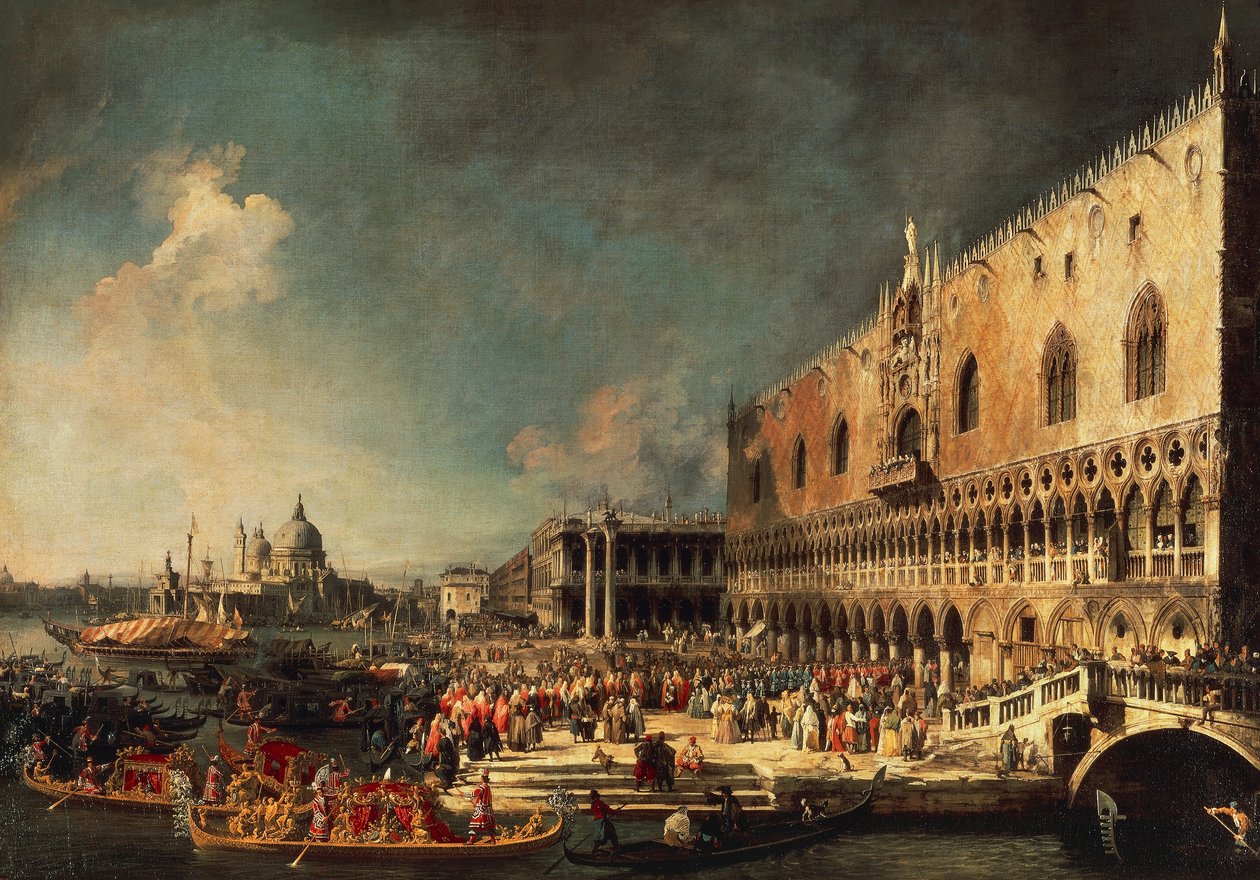 Fransız Büyükelçisinin Venedik'e gelişi by (1697-1768) Canaletto