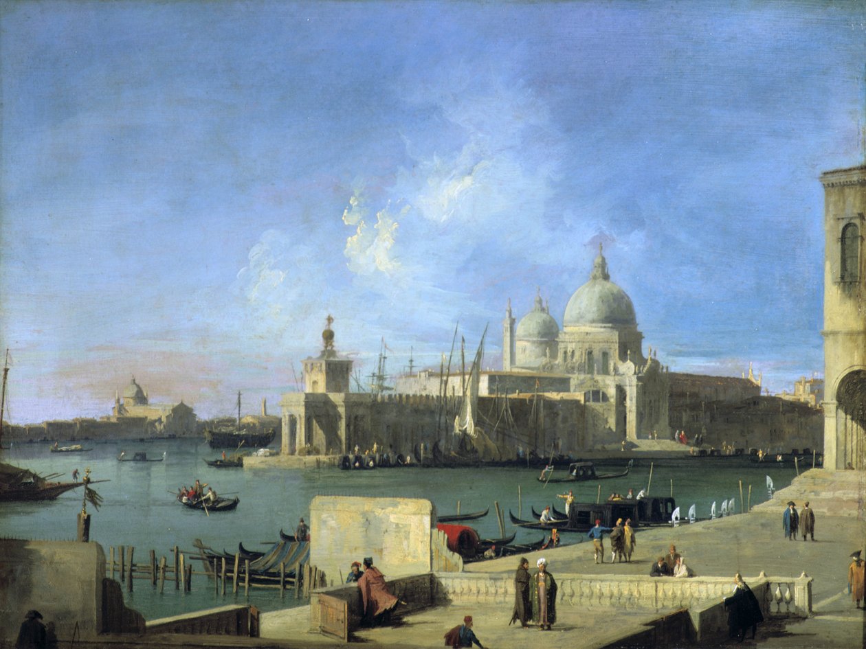 Grand Canal 'Venedik Girişinden Selamın Görünümü by (1697 1768) Canaletto