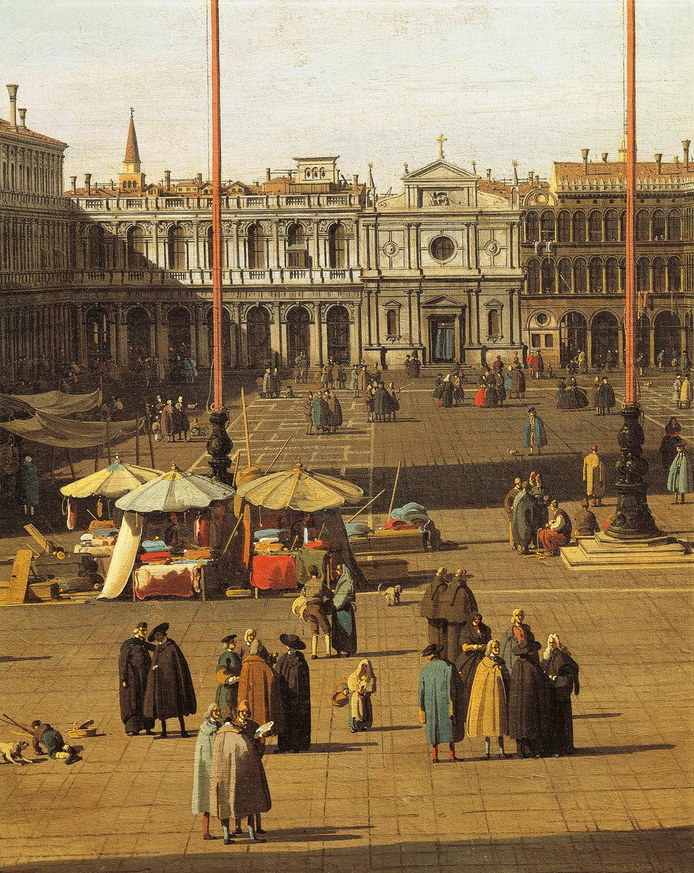 Piazza San Marco, Venedik, yaklaşık 1735, Giovanni Antonio Kanalı, Canaletto (1697-1768 olarak bilinir), Tuval üzerine yağlı boya, 68,5x93,5 cm, Detay by Canaletto