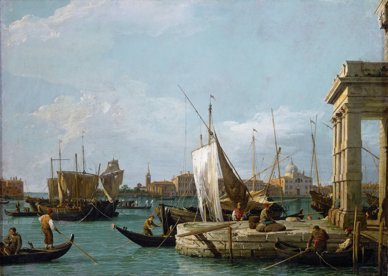 Rokoko : Punta della Dogana (Gümrük), Venedik par Canaletto (1697-1768), c. 1725. Tuval üzerine yağlı boya, 46x63,4. Sanat Tarihi Müzesi, Viyana by Canaletto