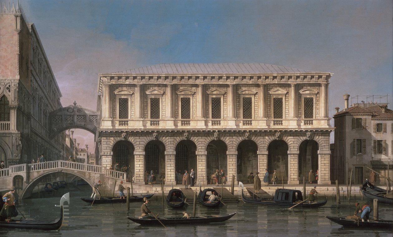 Ahlar Köprüsü (tuval üzerine yağlı boya) by Canaletto