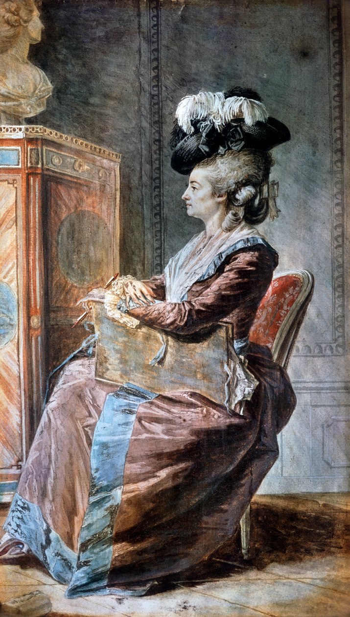 Tasarımcı, Louis de Carmontelle (1717-1806), çizim. by Carmontelle