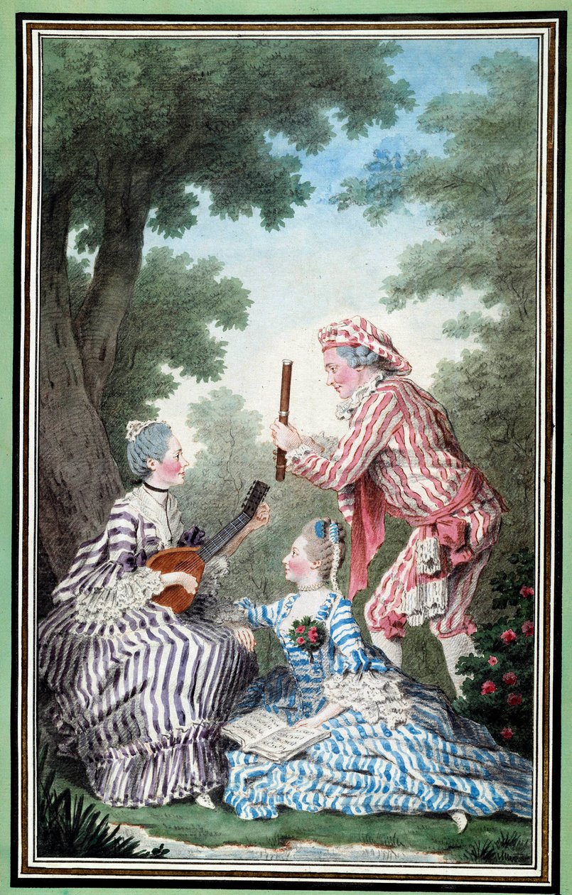 Madame de Meaux, Mademoiselle de Meaux ve Monsieur de Saint Quentin, Louis Carrogis Carmontelle (1717-1806) tarafından yazılmış bir komik opera Suluboya