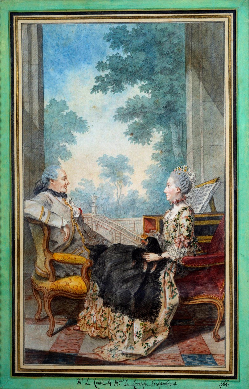 Mösyö ve Madam Despourdons Suluboya, Louis Carrogis Carmontelle (1717-1806) 1766 Paris, Musee Carnavalet by Carmontelle