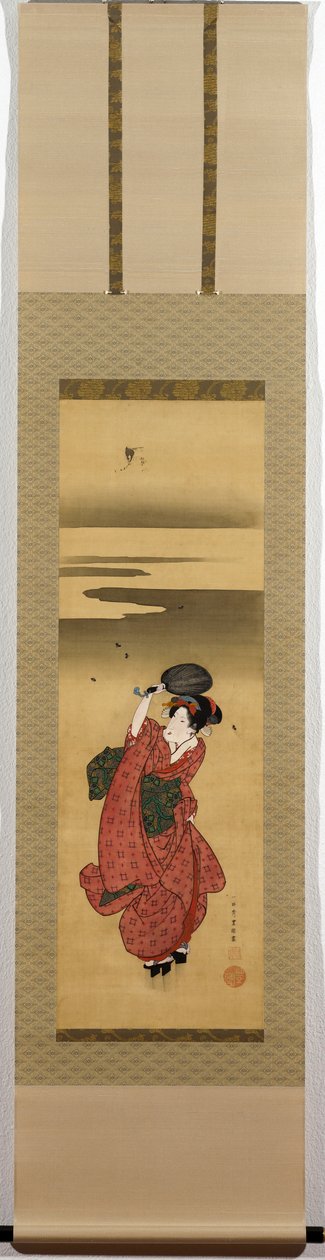 Ateş böceği avlayan genç kadın by (1777-1835) Toyokuni II