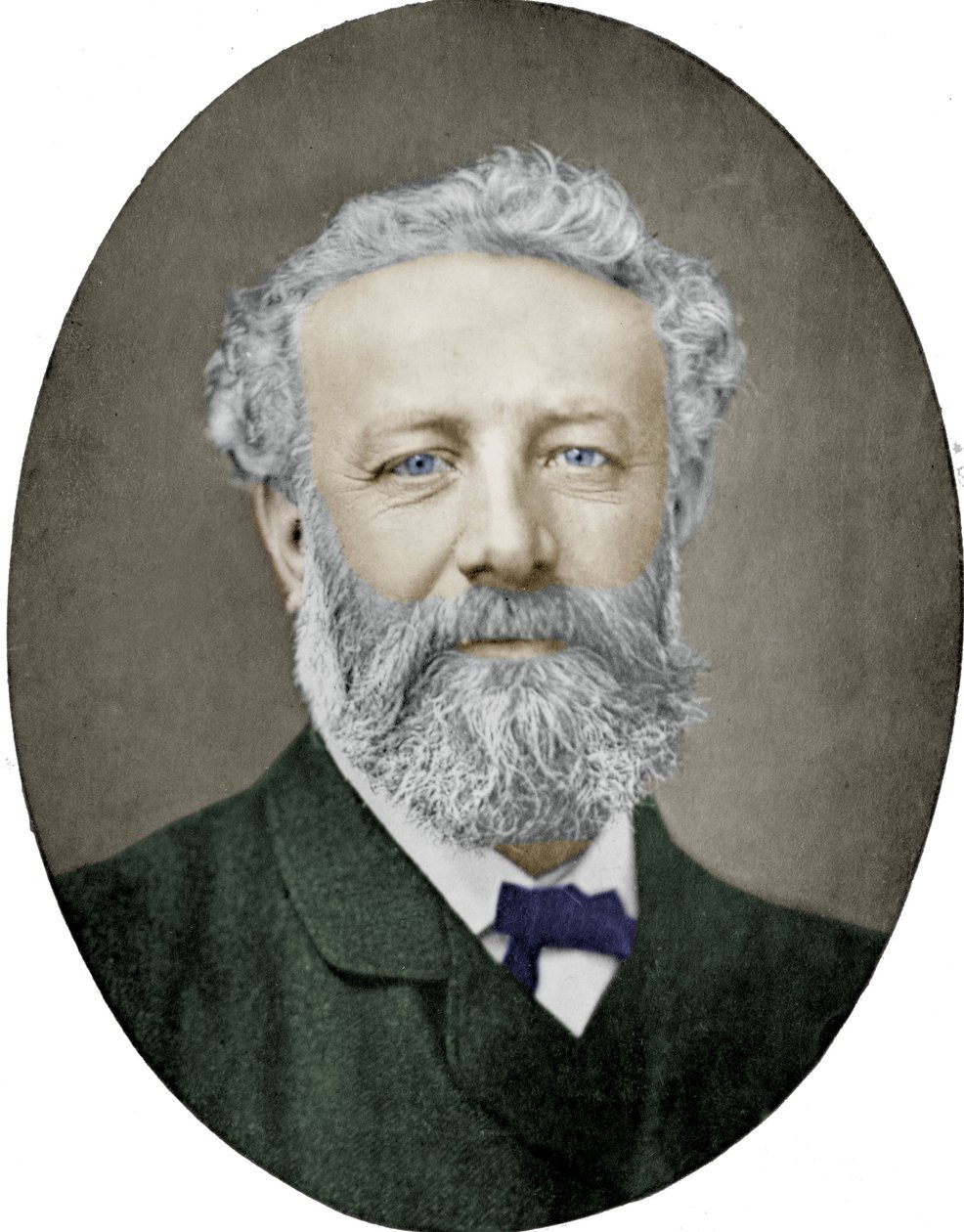 Jules Verne (1828-1905) Fransız romancı, Nadar#39;ın fotoğrafı, renkli resim by (1820 1910) Nadar