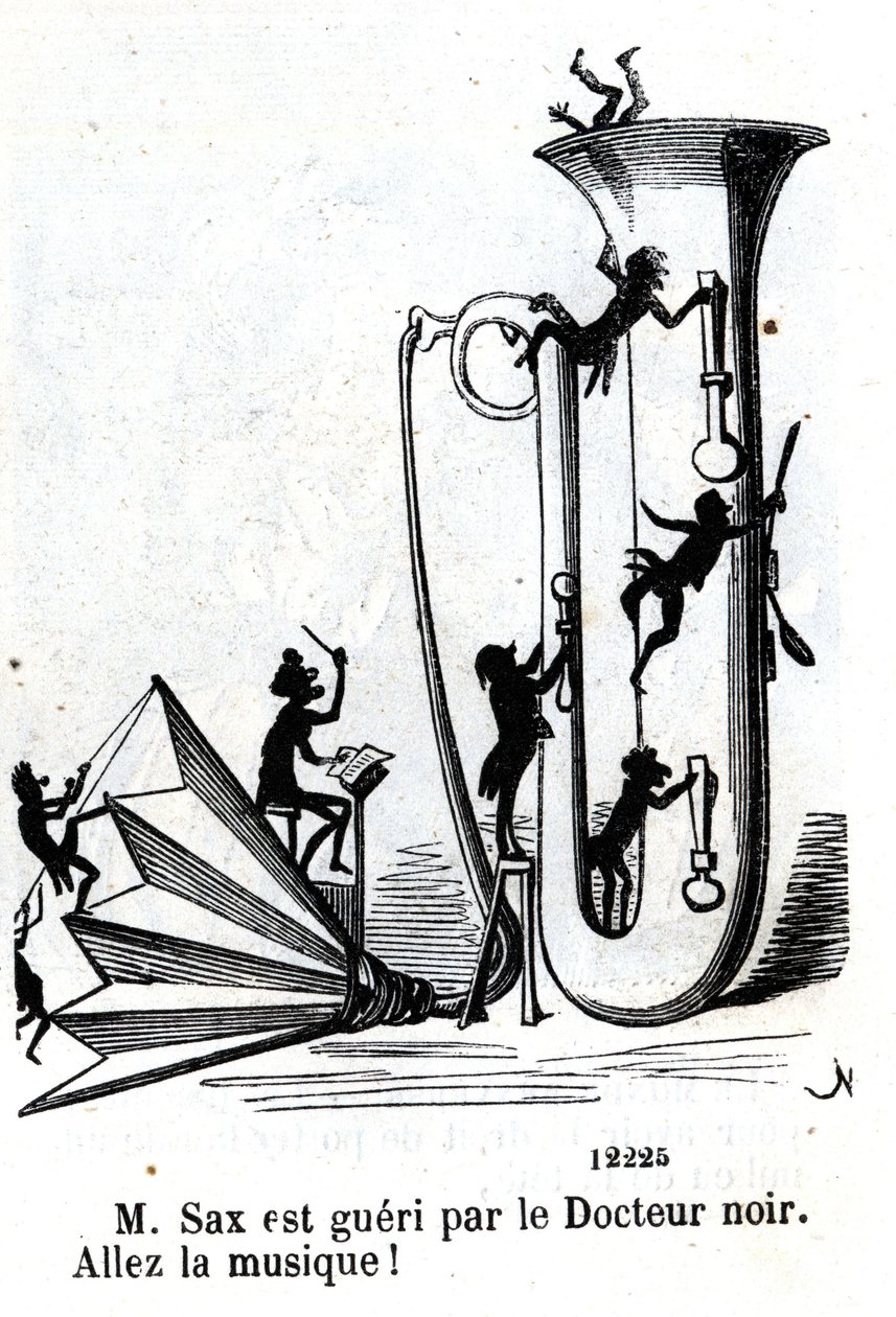 Bay Sax, siyah doktor tarafından yaralandı. (Adolphe (Adolph) Sax, Saksafonun mucidi (1814-1894). by Nadar