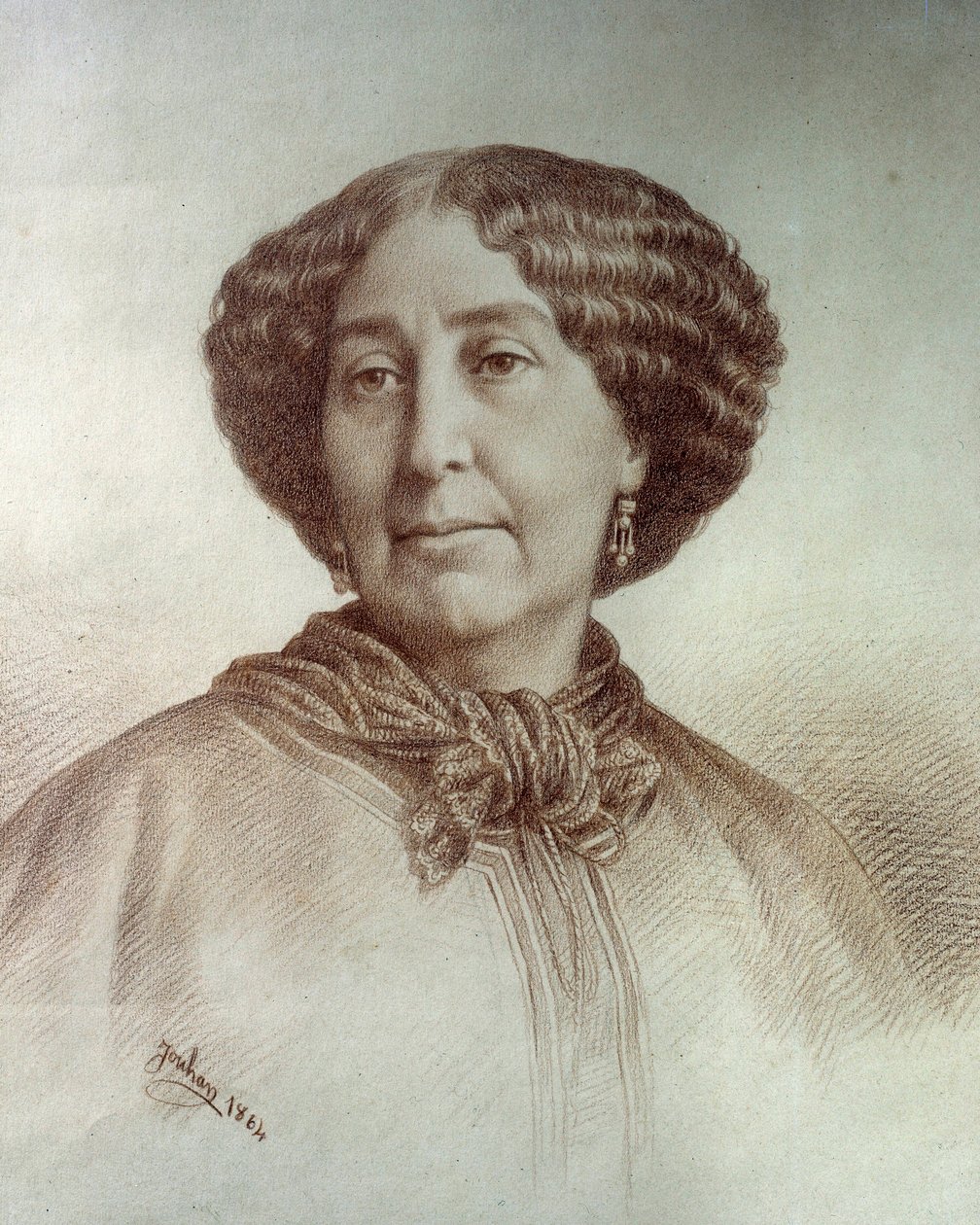 Harflerin Kadını Portresi George Sand (1804-1876) Aurore Dupin, Barones Dudevant, Nadar