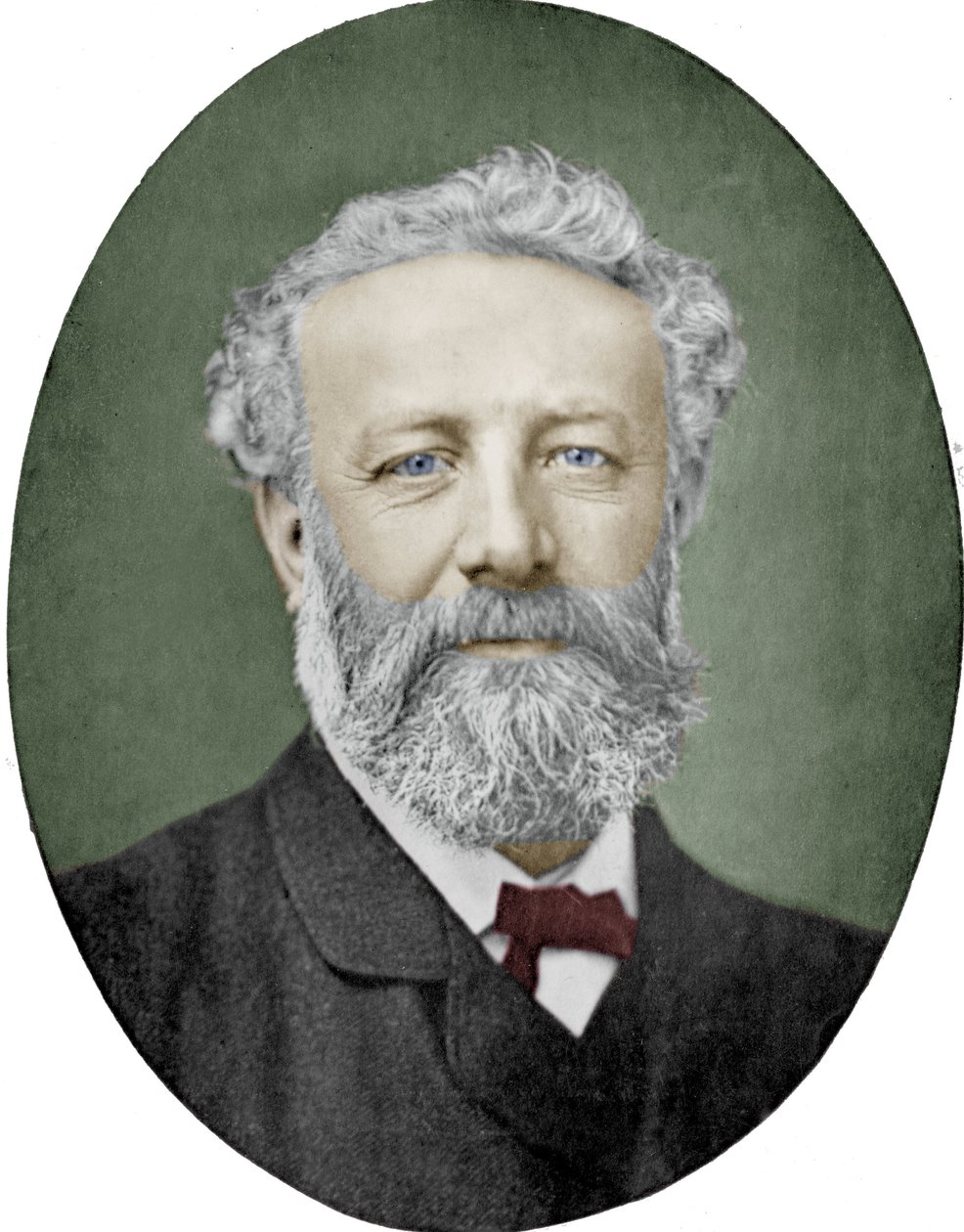 Jules Verne (1828-1905) Fransız romancı, Nadar#39;ın fotoğrafı, renkli resim by (1820 1910) Nadar