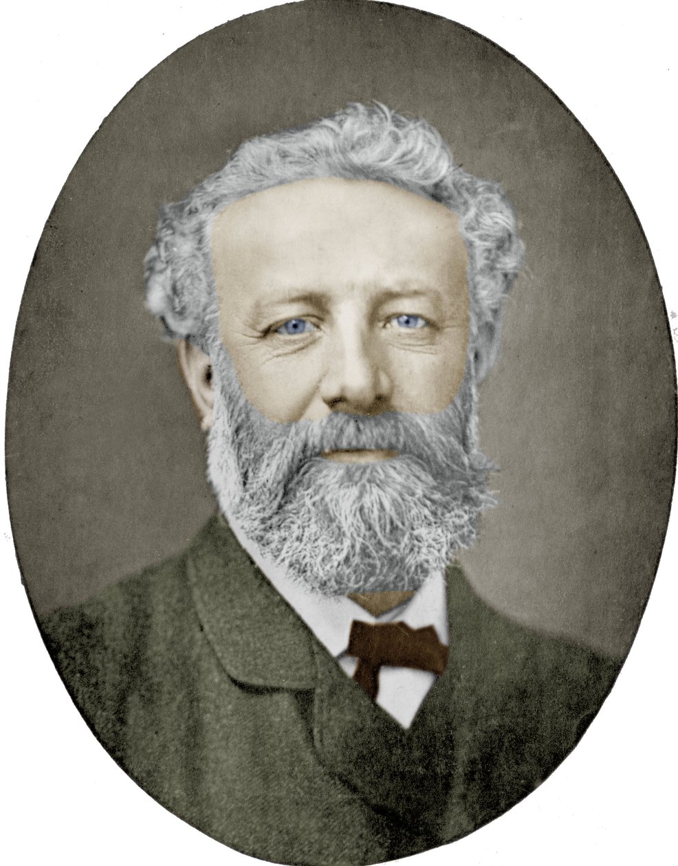 Jules Verne (1828-1905) Fransız romancı, Nadar#39;ın fotoğrafı, renkli resim by (1820 1910) Nadar