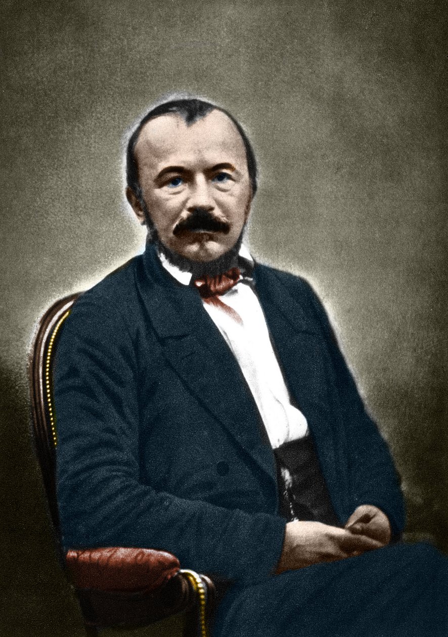 Gerard de Nerval Fransız yazar (1808-1855) portresi. by Nadar