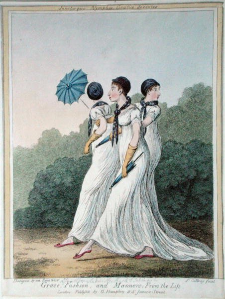 Grace, Fashion and Manners from Life, James Gillray (1757-1815) tarafından kazınmış, G. Humphrey tarafından yayınlanmıştır (el ile boyanmış gravür) by (after) English School