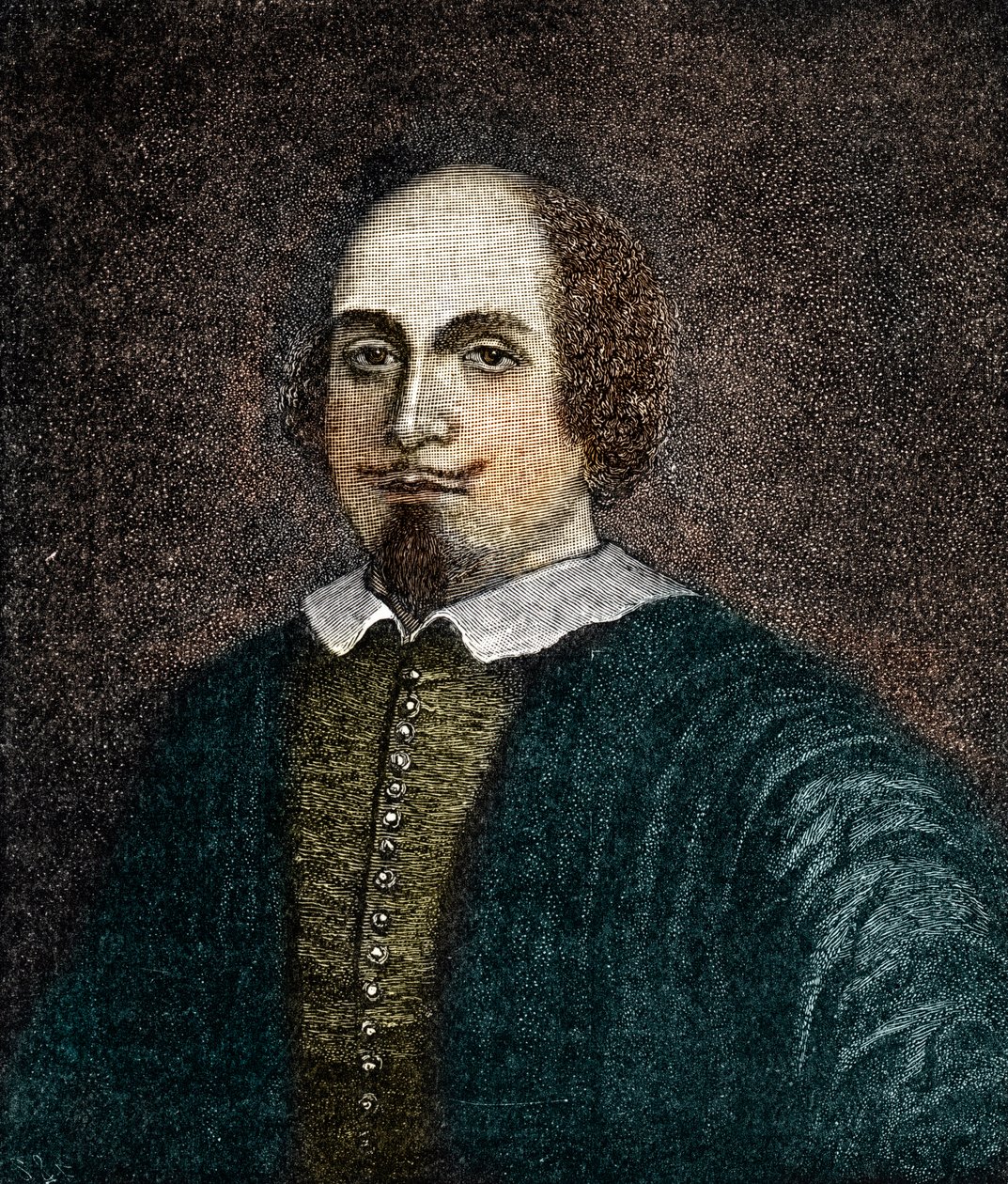 İngiliz oyun yazarı William Shakespeare'in (1564-1616) Portresi Anonim bir 18. yüzyıl tablosundan sonra gravür by (after) English School