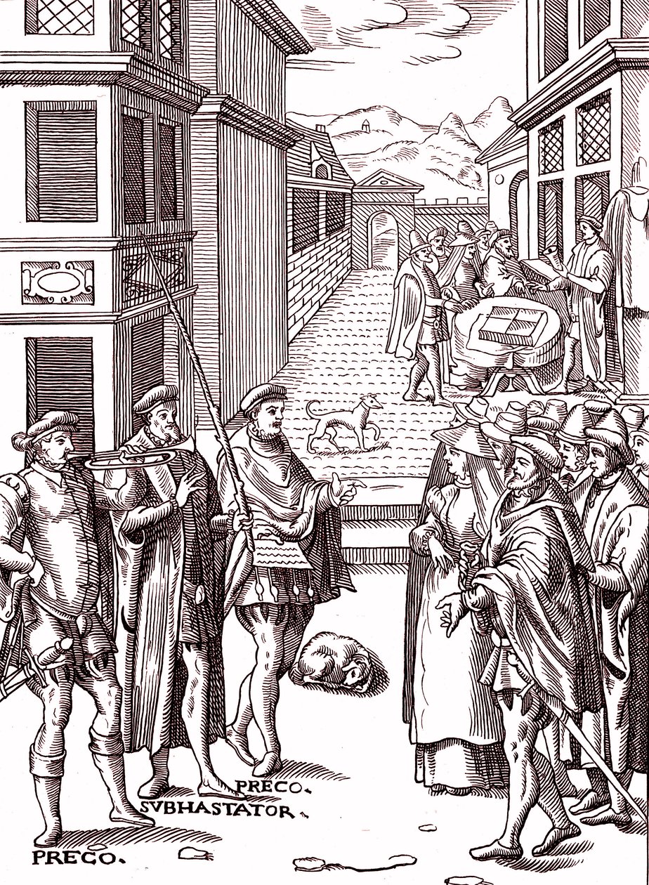 Kasabanın tellalı trompetini çalıyor by (after) Flemish School