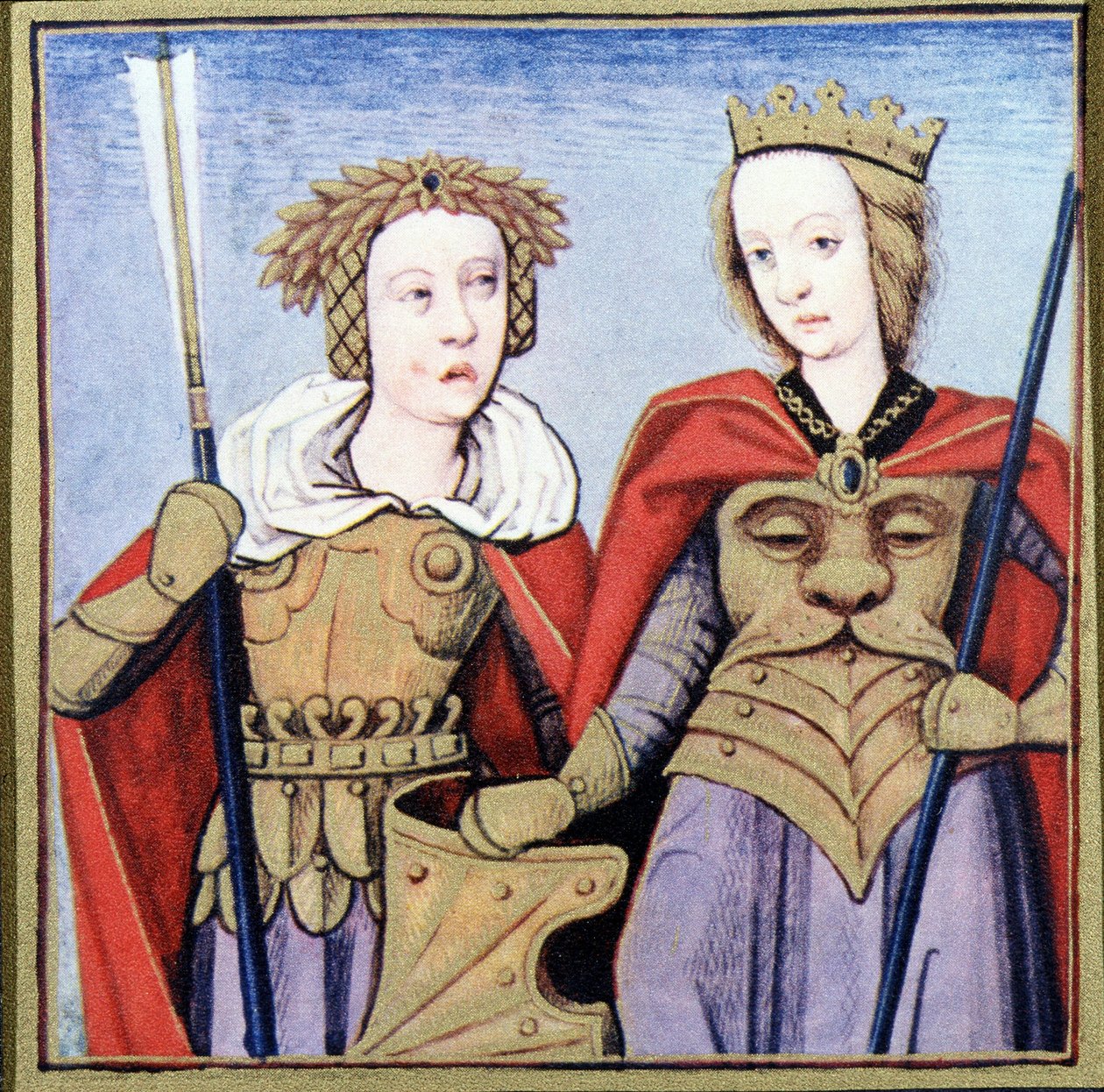 Orithia ve Antiopus, Boccace'nin "Şöhret Hanımları"ndan sonra Amazon'un Kraliçeleri. by (after) French School