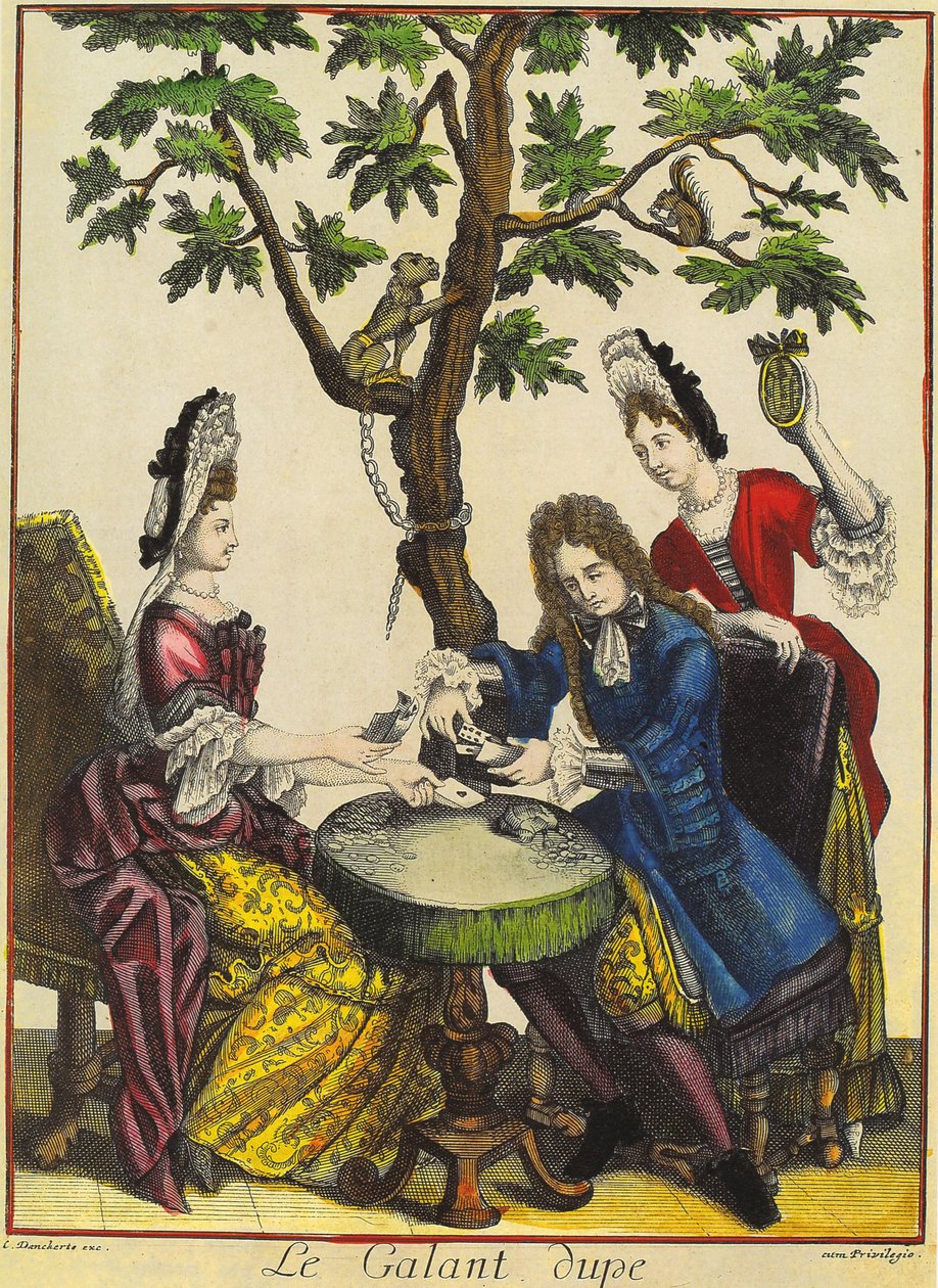 Theodorus Danckerts (1663-1727) tarafından oyulmuş Gallant Dupe by (after) French School