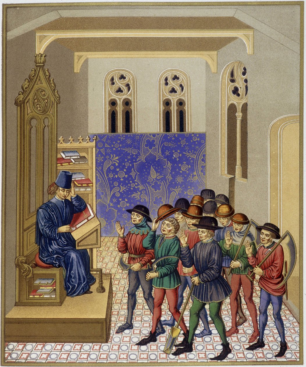 Tarım dersi - 15. yüzyılın minyatür faksı by (after) French School