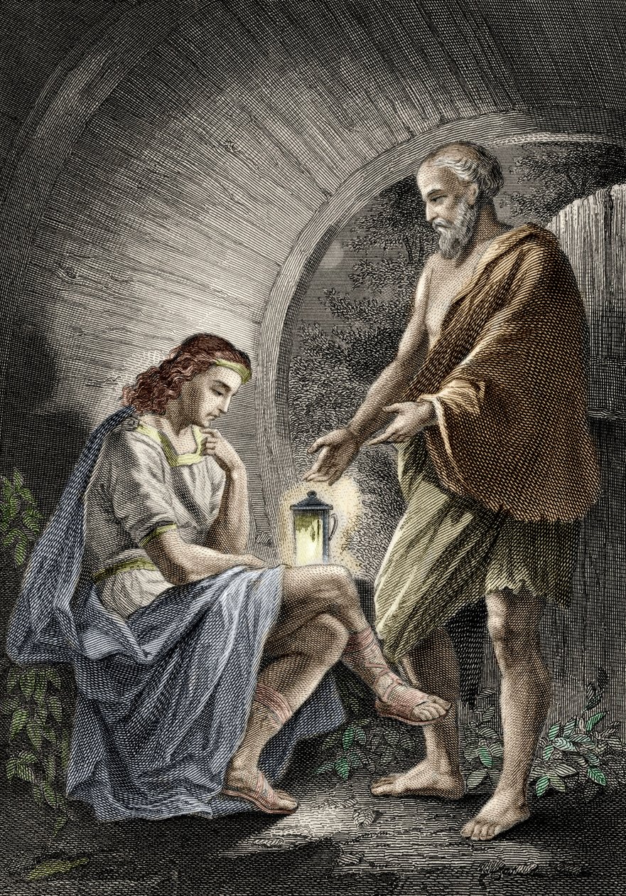 Alaycı olarak bilinen Sinoplu Yunan filozofu Diogenes by (after) German School