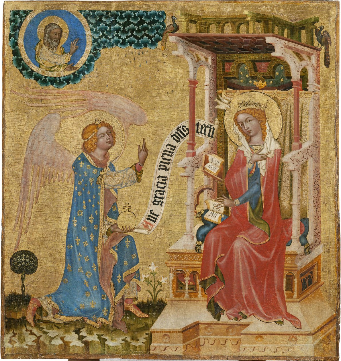 Müjde - Hohenfurth Ustası (maître de Vyssi Brod) (aktif ca 1350). Panelde Tempera, yaklaşık 1350. Ulusal Galeri, Prag by (aka master of Hohenfurt) Master of Vyssi Brod