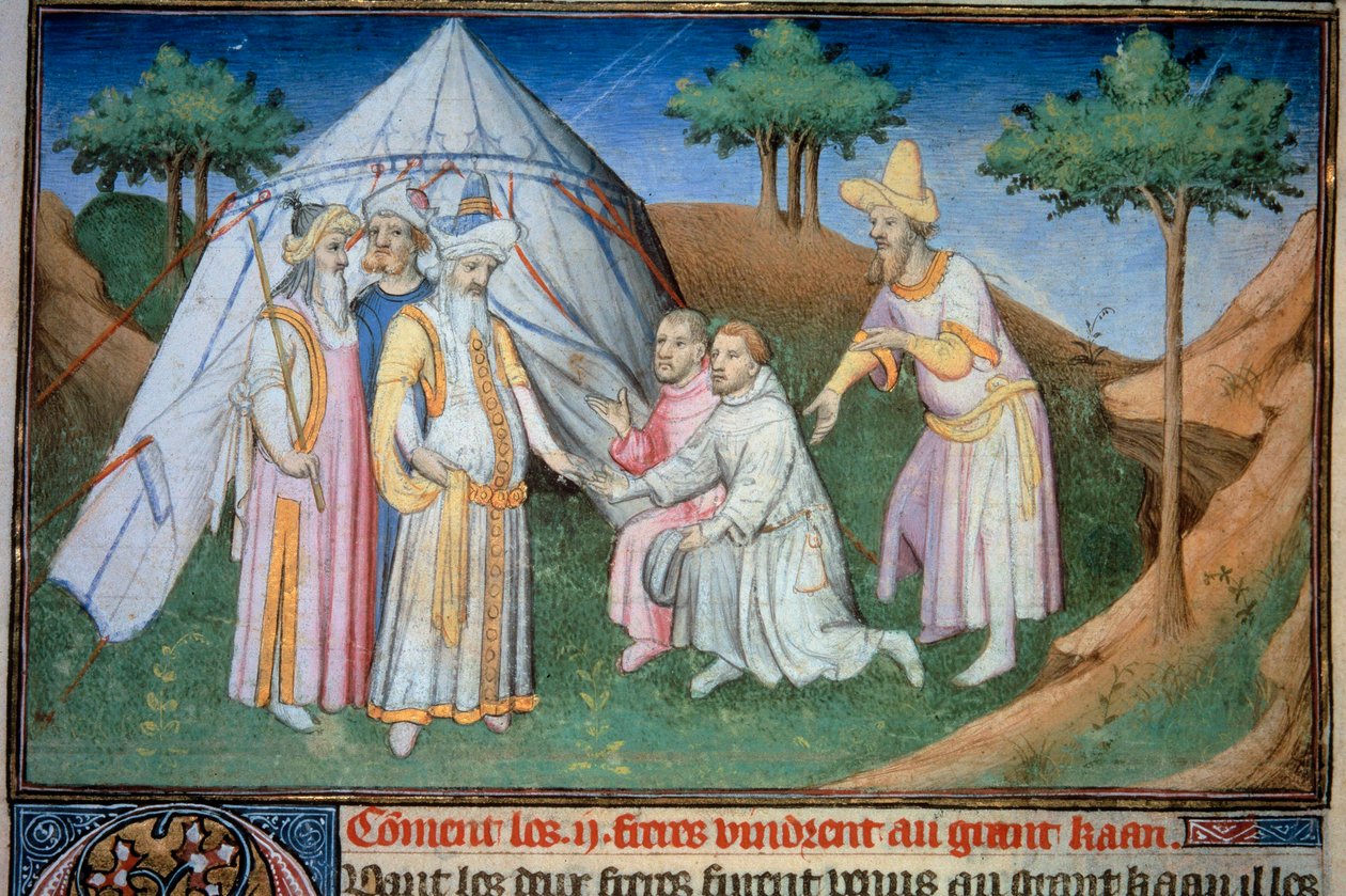 Kardeşler Nicolo ve Matteo Polo, genç Marco Polo