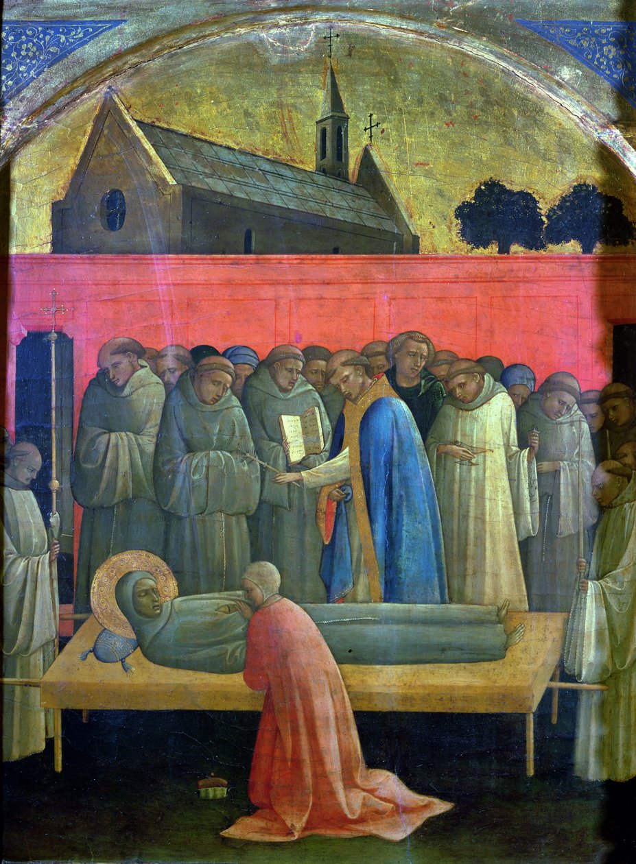 Aziz Francis'in Ölümü (panelde yağlı boya) by (c.1370 1425) Lorenzo Monaco