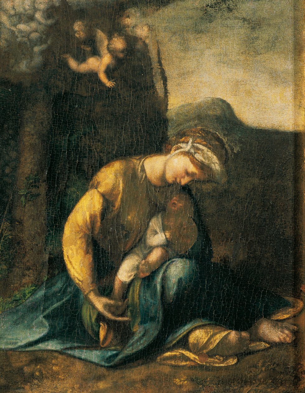 Çingene kızı, Antonio Allegri, Correggio olarak bilinen (1489-ca 1534), ahşap üzerine yağlıboya, 49x37 cm by (c.1489-1534) Correggio