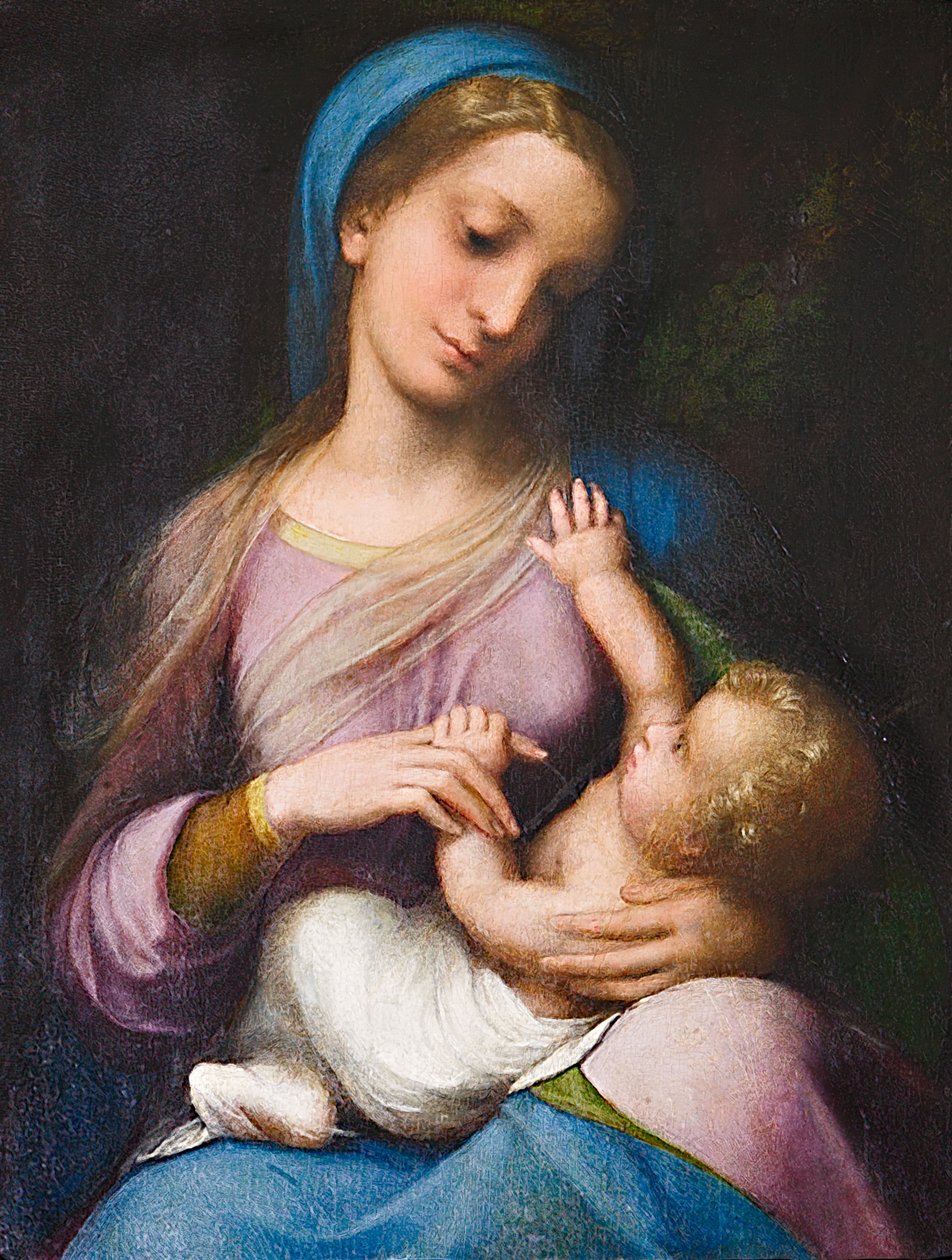 Çocuklu Madonna veya Madonna Campori (panelde yağlı boya) by (c.1489 1534) Correggio