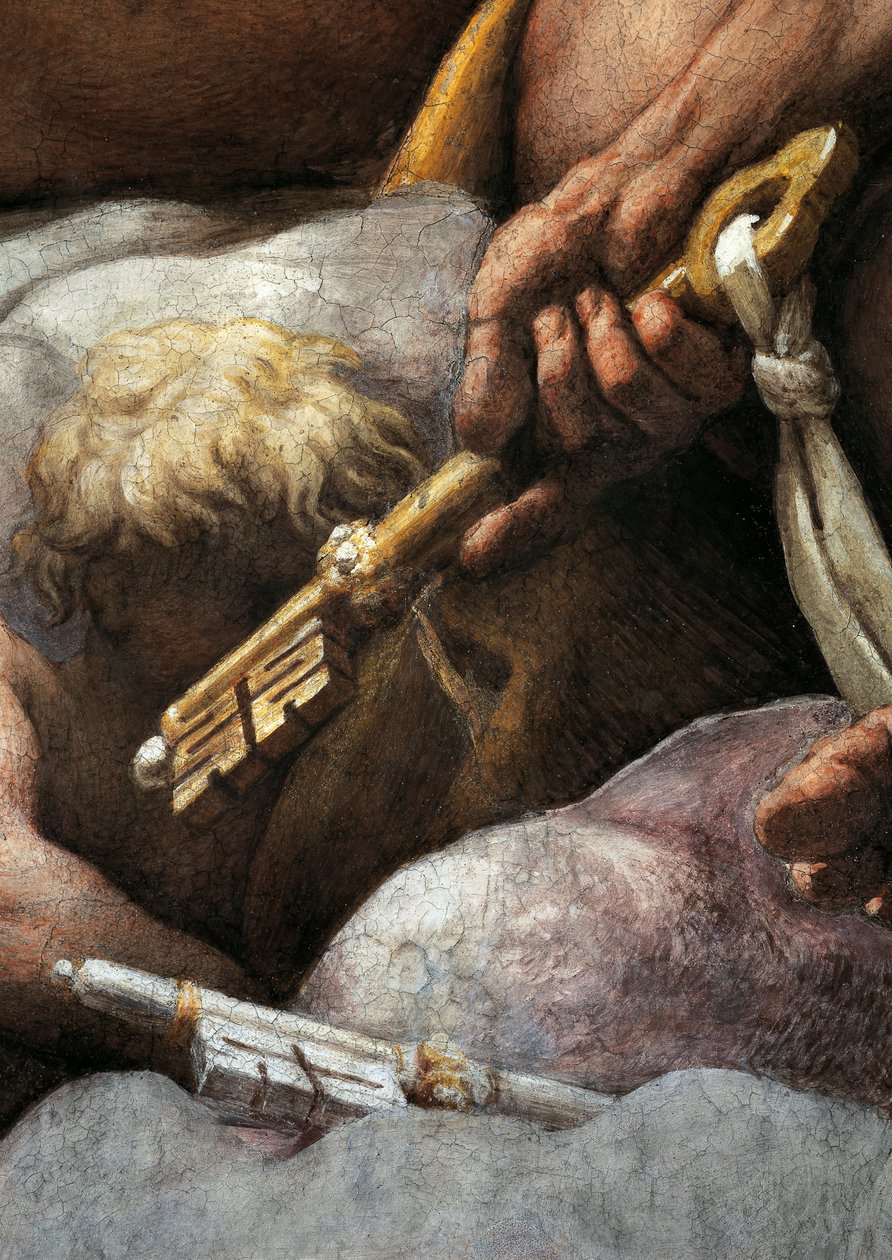 St John Evangelist'in Patmos'taki Vizyonu, İsa'nın Havariler Arasında Yükselişi veya Antonio Allegri'nin Görkemli İsa'sı, Correggio (1489-ca 1534) olarak bilinen, fresk, tabanda 966x888 cm çapında, detay, St John Evangelist Kilisesi, ku by (c.1489-1534) Correggio