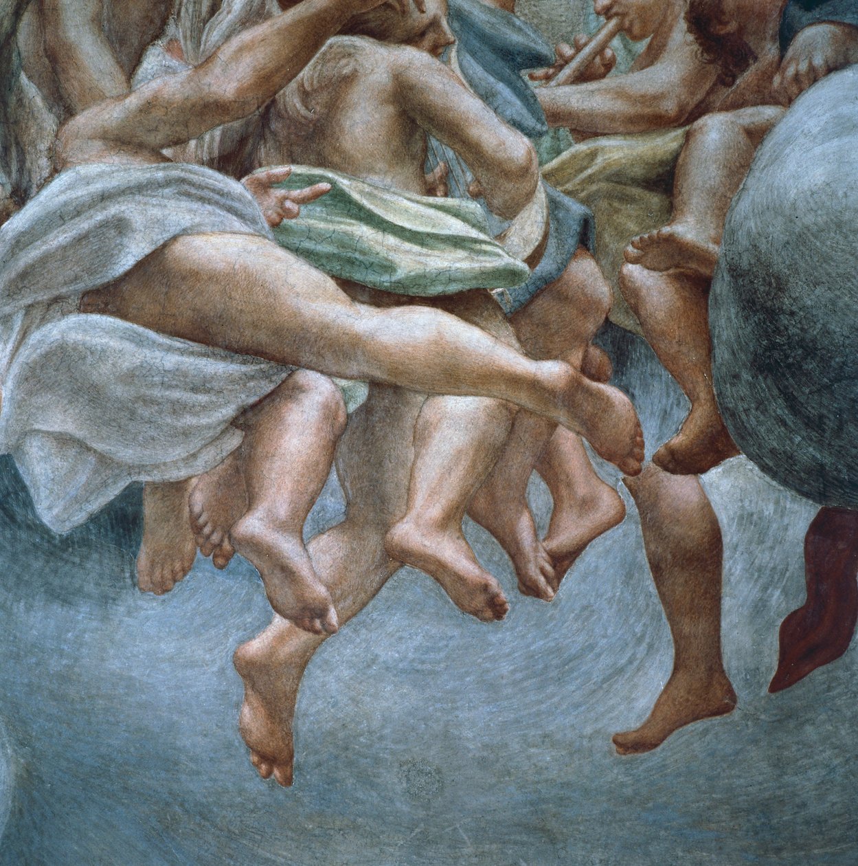 Melekler, İbrahim ve İshak bölümünden, Parma Katedrali kubbesinden fresklerin detayı, Antonio Allegri Da Correggio (1489-1534) by (c.1489 1534) Correggio