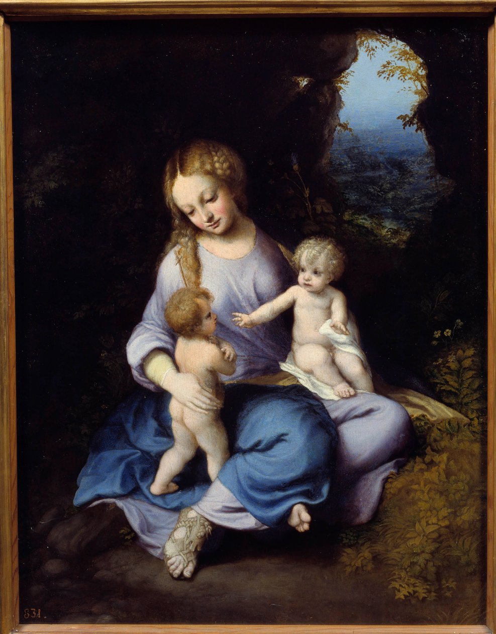 Meryem, İsa ve Aziz John Çocuk Tablosu Antonio Allegri (Correggio veya Correge 1489-1534 olarak bilinir) tarafından 16. yüzyıl Madrid, Prado Müzesi by (c.1489 1534) Correggio