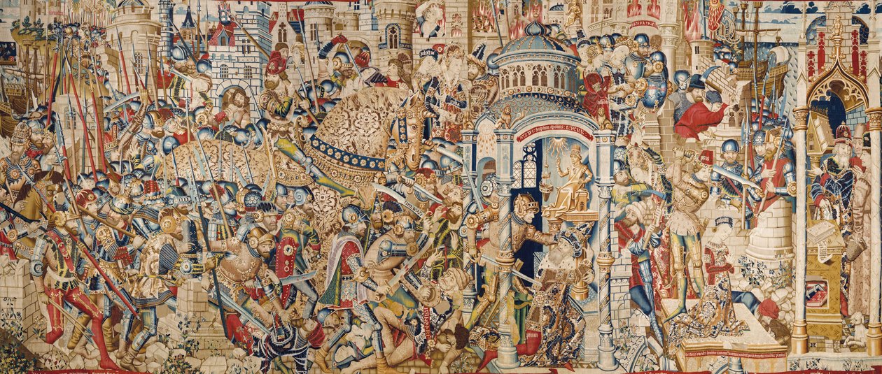 Truva Savaşı: Truva'nın Yıkımı, c.1470 (duvar halısı) by (fl.1450 75) Master of Coetivy