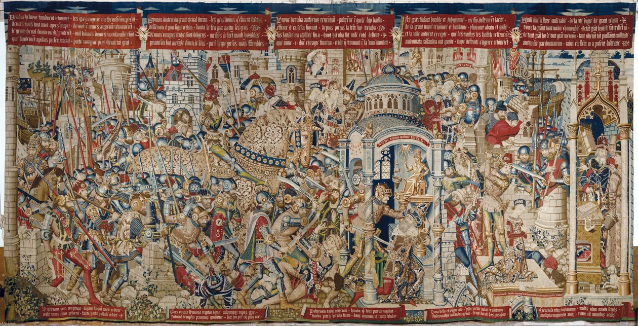 Truva Savaşı: Truva'nın Yıkımı, c.1470 (duvar halısı) by (fl.1450 75) Master of Coetivy