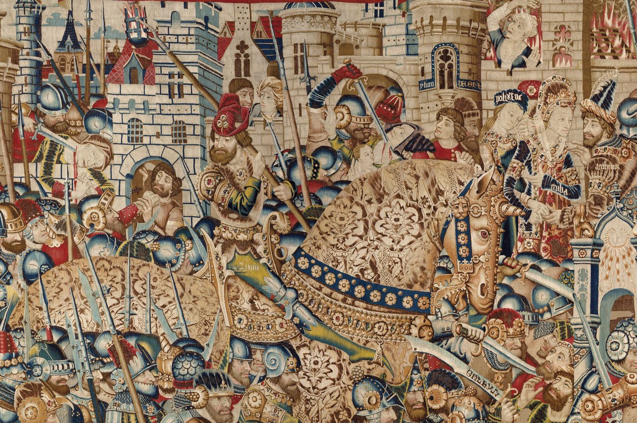 Truva Savaşı: Truva'nın Yıkımı, c.1470 (duvar halısı) by (fl.1450 75) Master of Coetivy