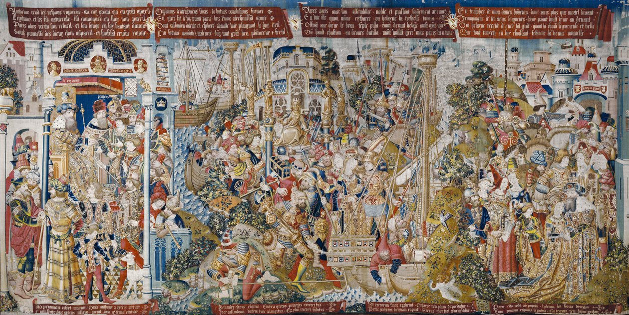 Truva Savaşı: Helen Tecavüzü, c.1470 (duvar halısı) by (fl.1450 75) Master of Coetivy