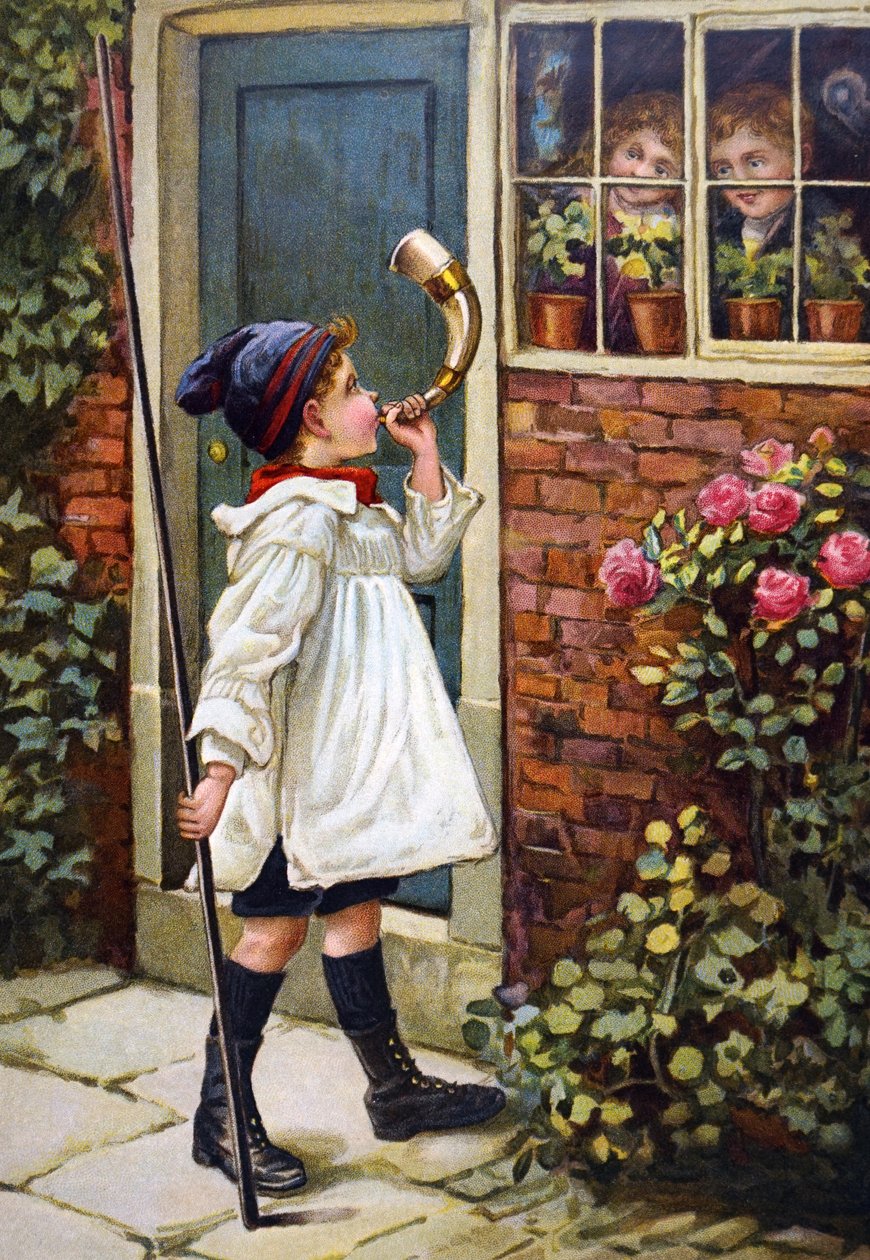 Evinin önünde korna çalan genç bir çocuk by Unknown
