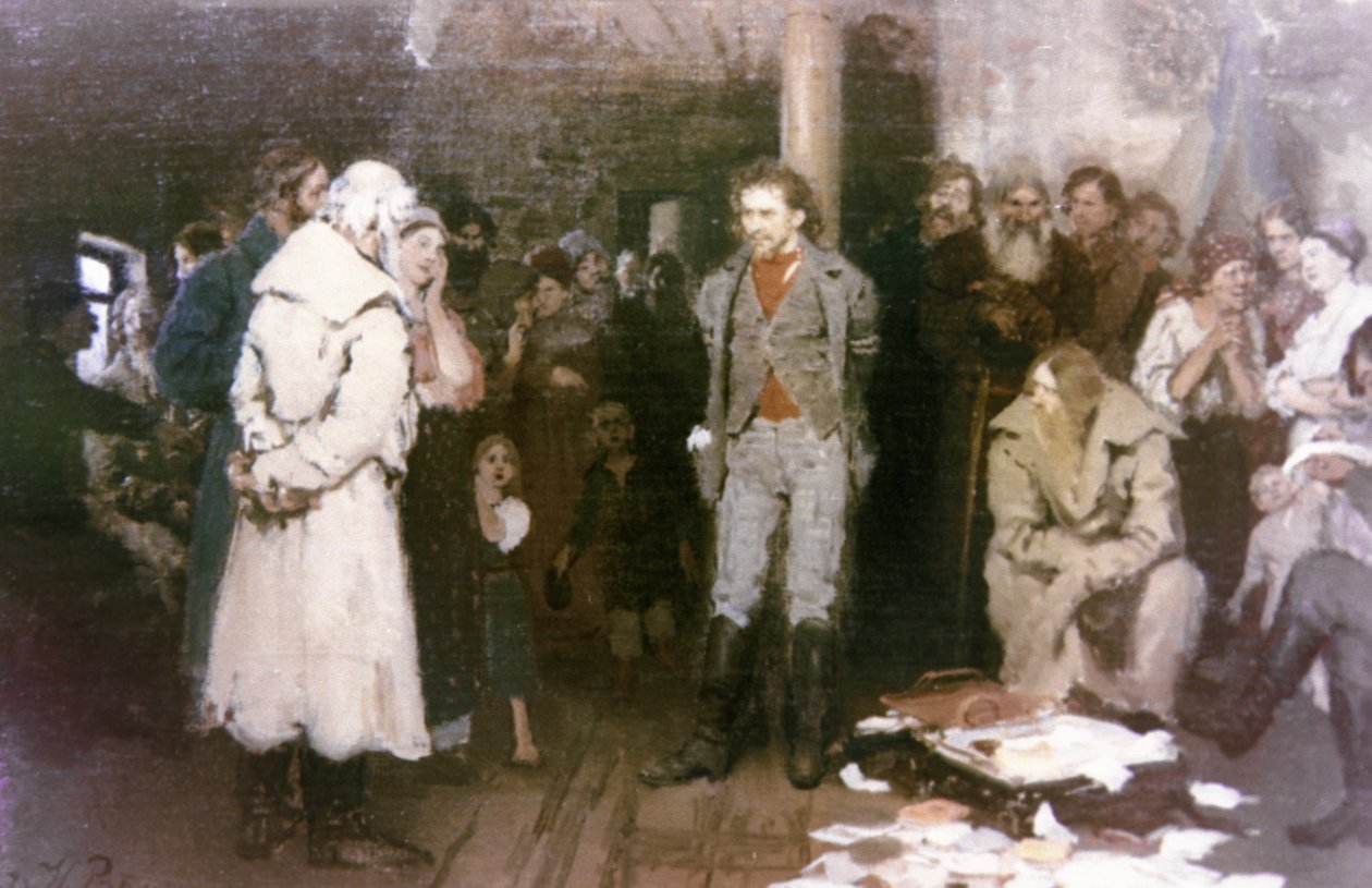 Bir Propagandacının Tutuklanması - Resim İlya Repin tarafından. by Unknown