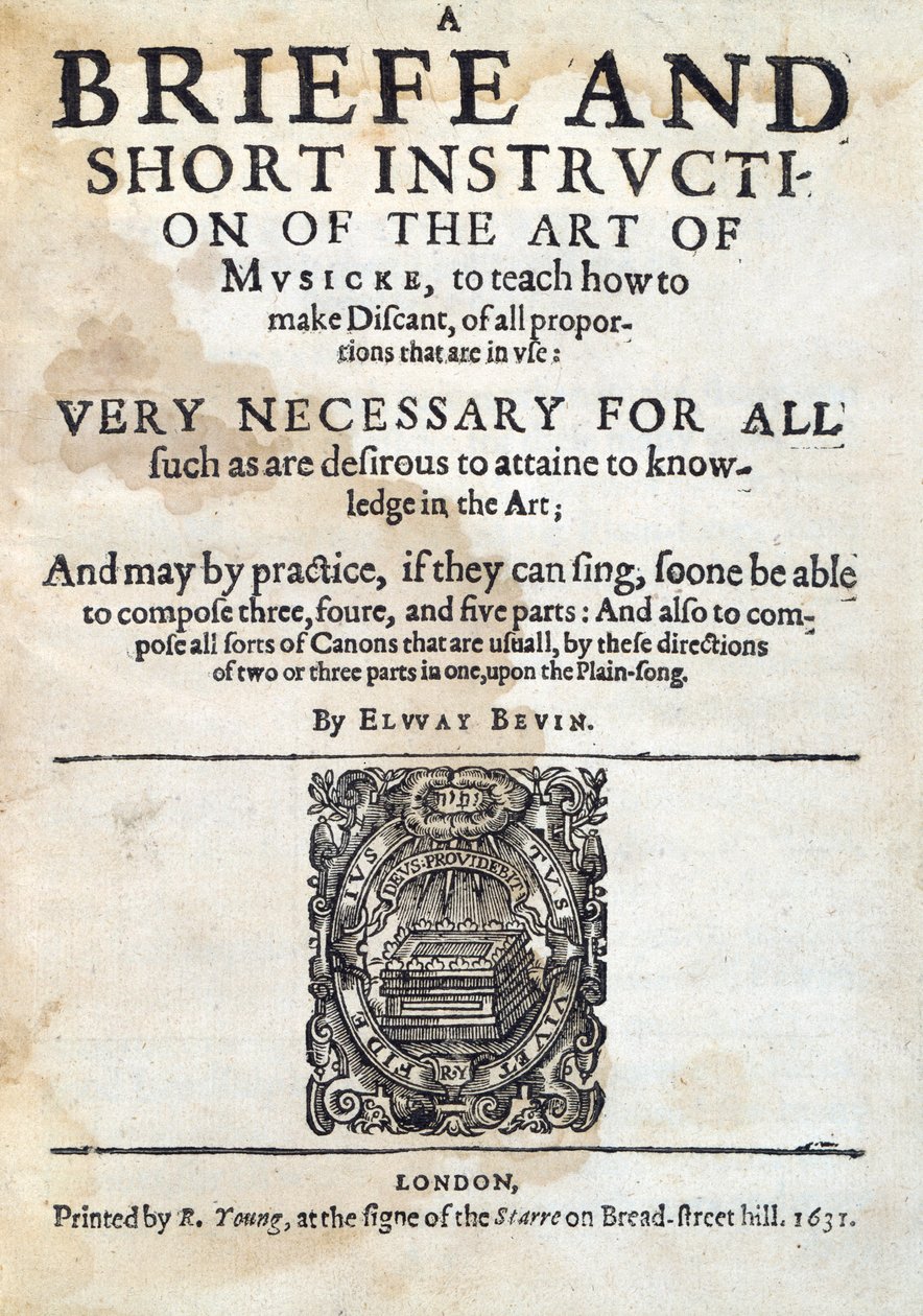 Musicke Sanatı, Elway Bevin 1631. by Unknown