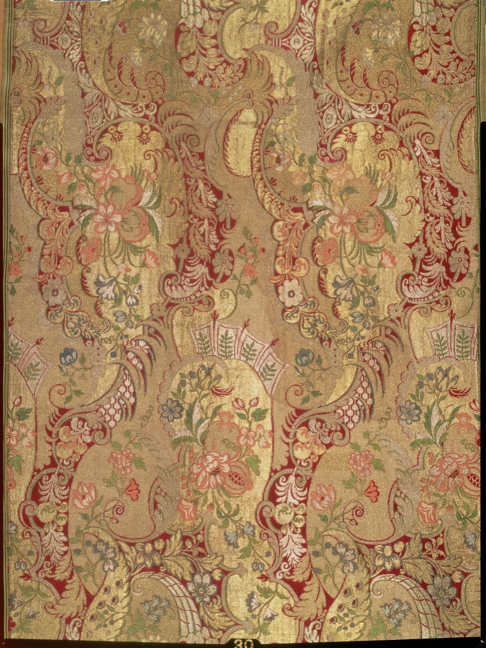 Egzotik desenli brokar, İtalyan veya Fransız, c.1700 (ipek, yaldız ve gümüş iplik) by Unknown