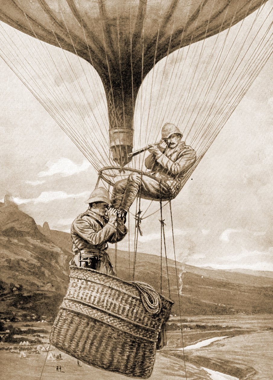 Potgieters Drift from the balon, Colenso, Natal, Güney Afrika
