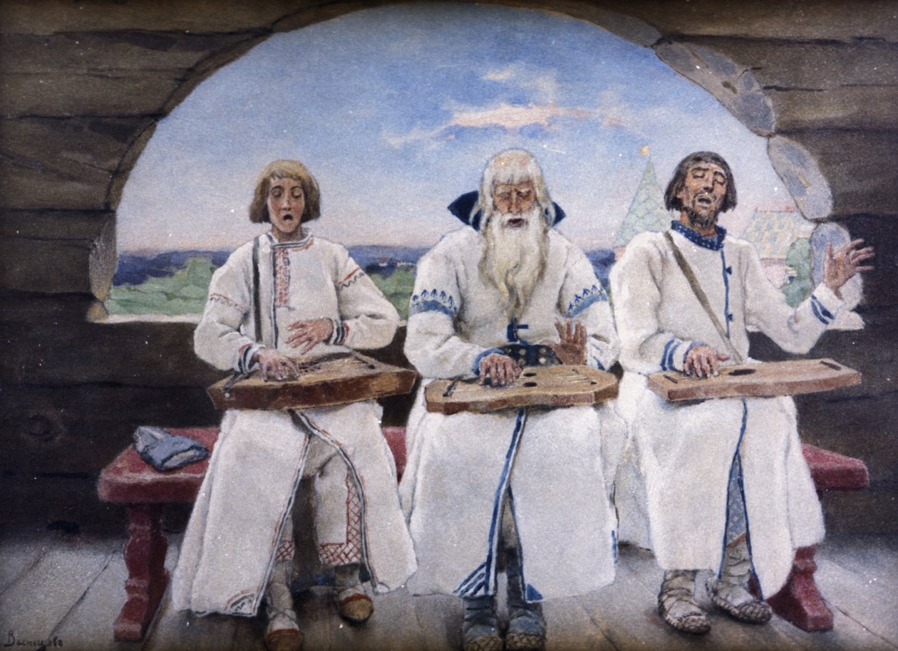 Dulcimer Oyuncular, 1899, Panel Üzerine Yağlıboya, Tablo Victor Vasnetsov. by Unknown